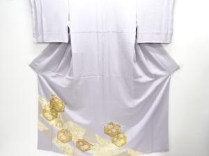 唐花模様刺繍一つ紋色留袖(比翼衿付き)